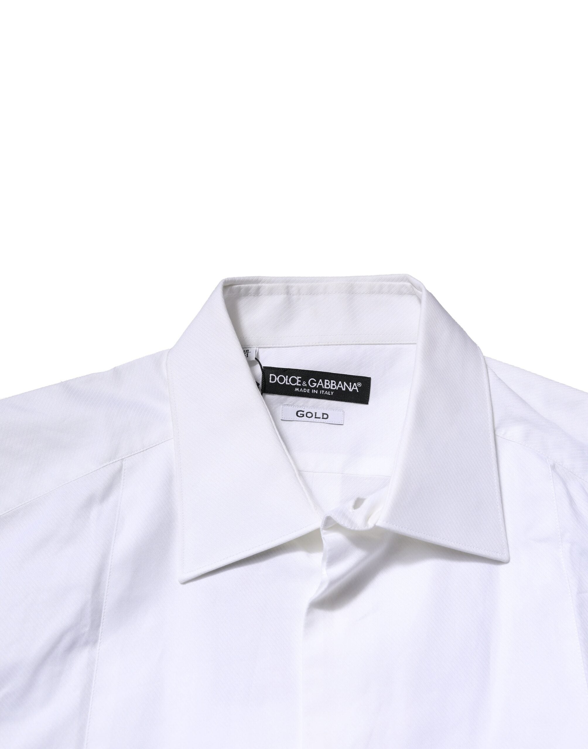 White Bib Cotton Poplin GOLD Men Formal Shirt - ventzia