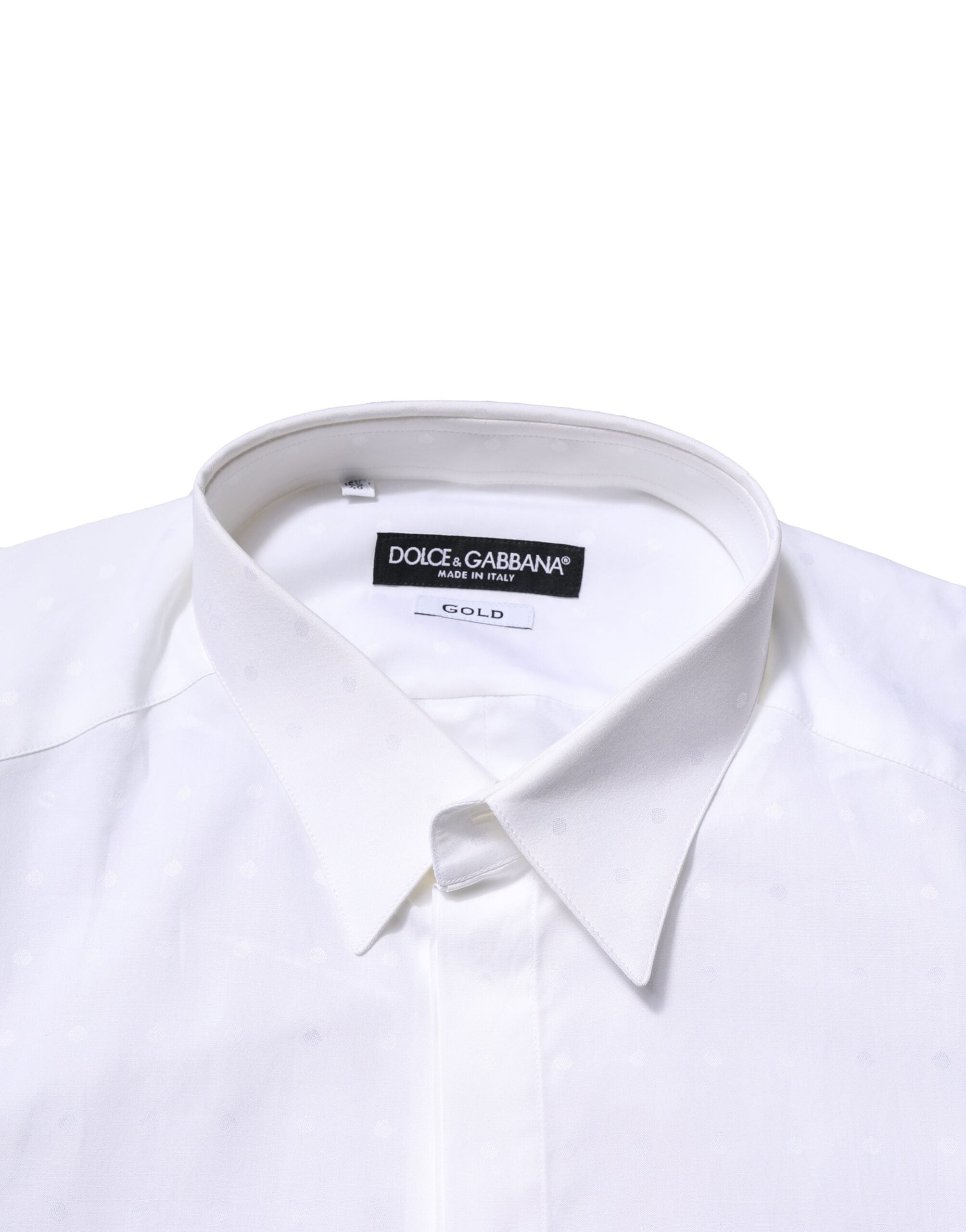 White Cotton GOLD Long Sleeves Formal Shirt - ventzia