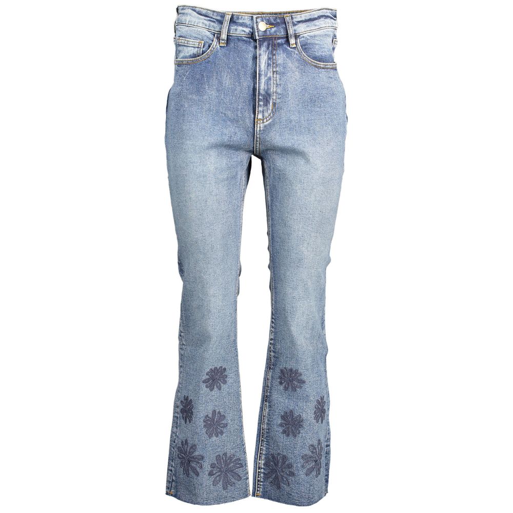 Blue Cotton Women Jeans - ventzia