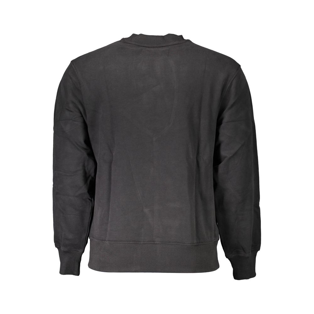 Black Cotton Men Sweatshirt