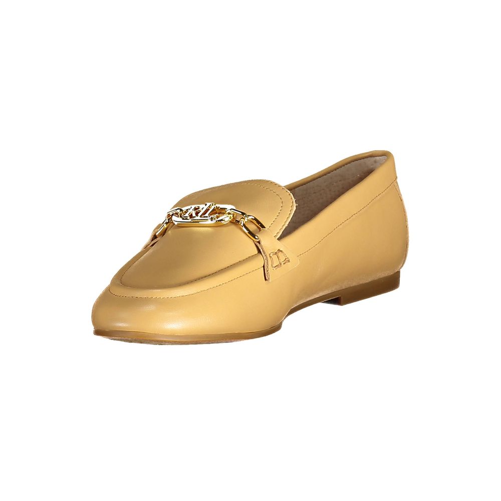 Beige Leather Womens Classic Shoe - ventzia