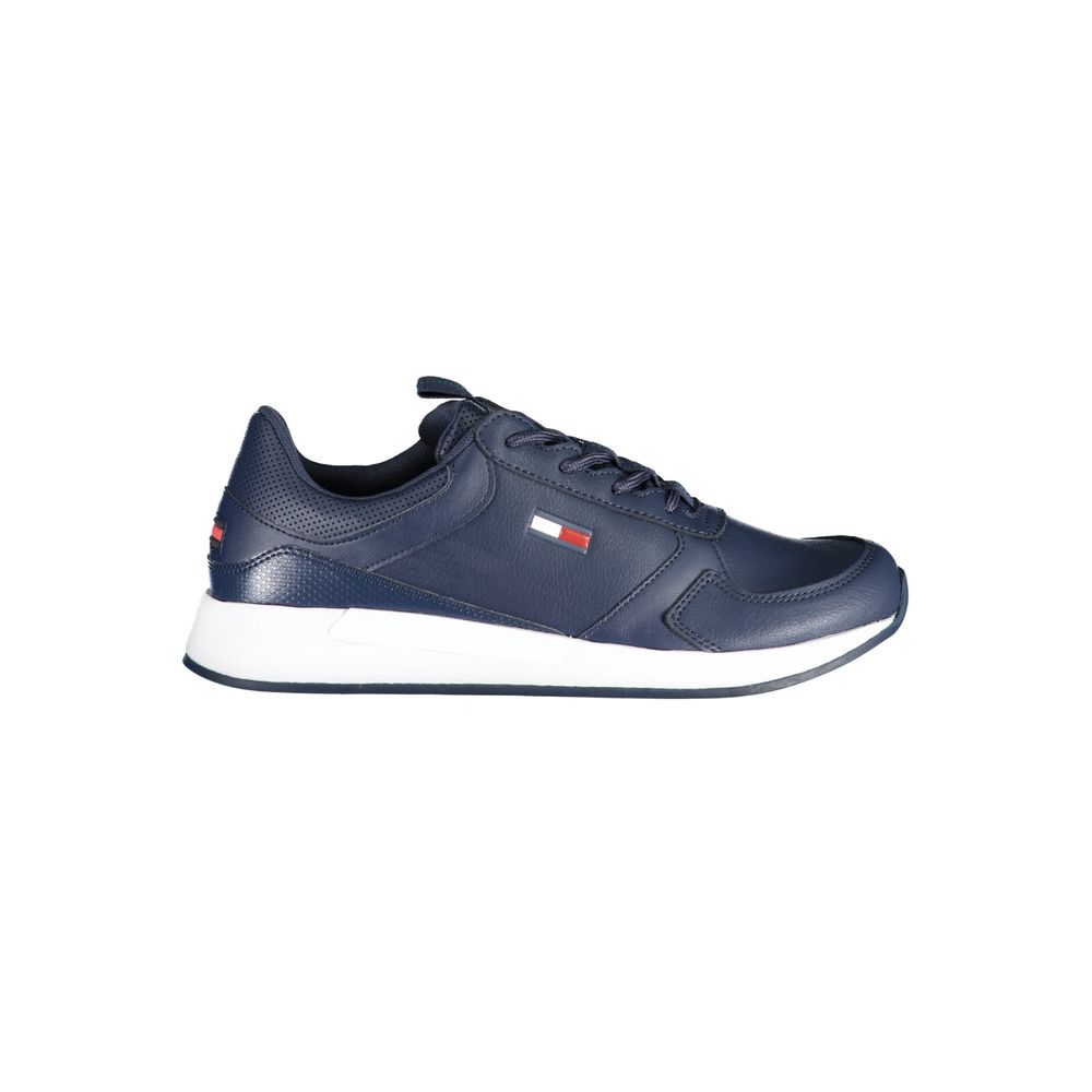 Blue Polyurethane Men Sneaker - ventzia