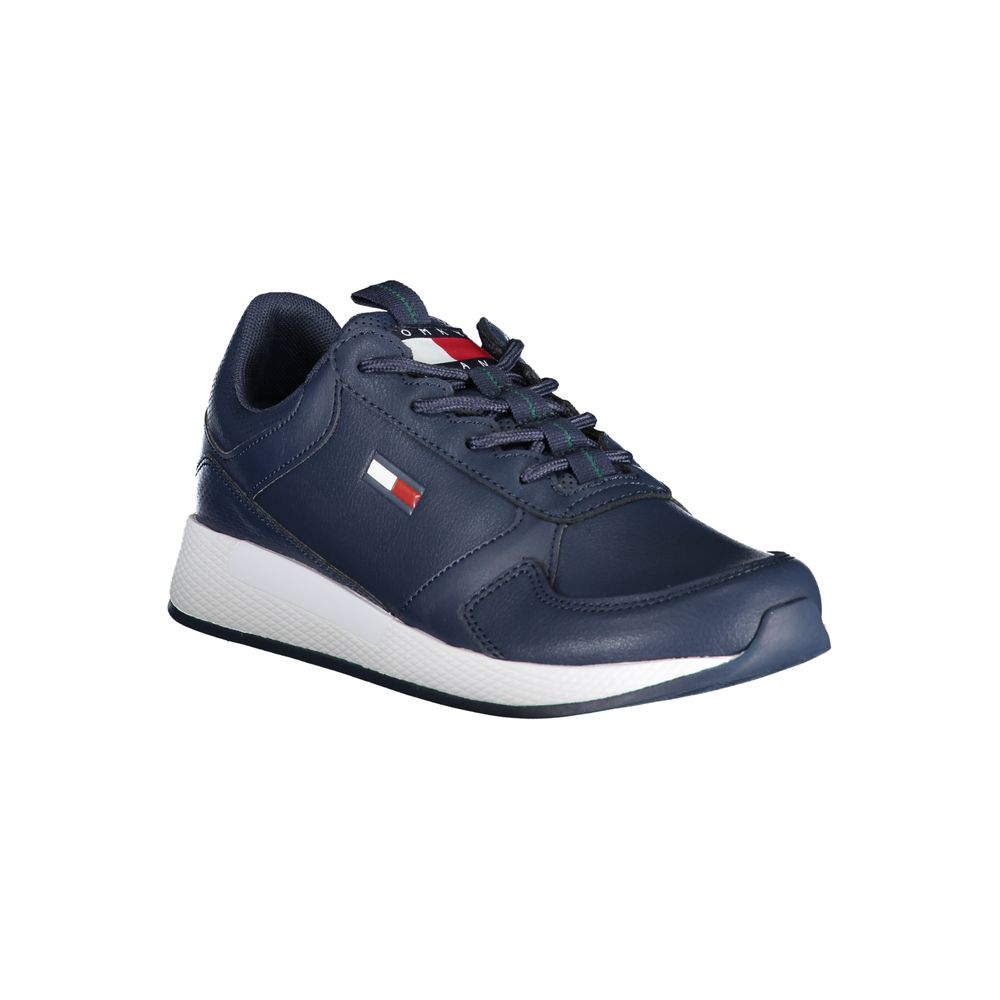 Blue Polyurethane Men Sneaker - ventzia