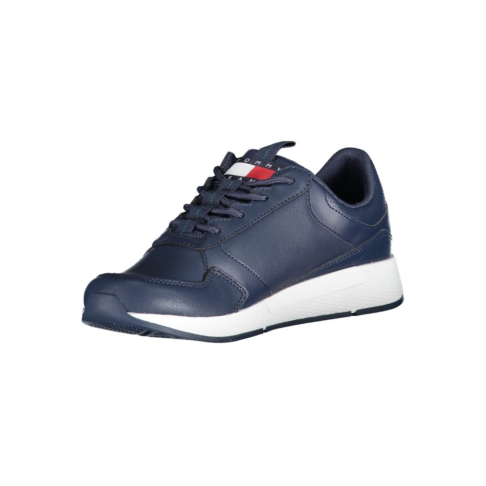 Blue Polyurethane Men Sneaker - ventzia
