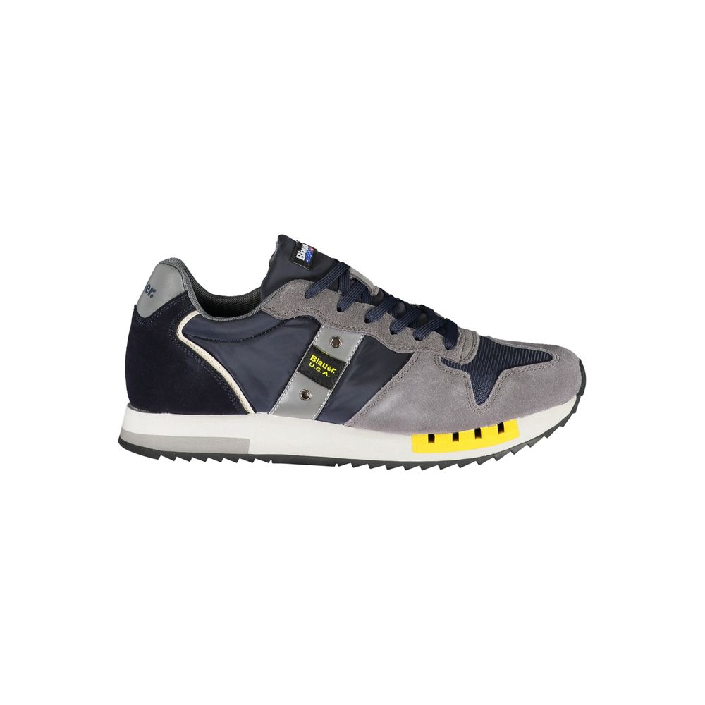 Blue Leather Men Sneaker - ventzia