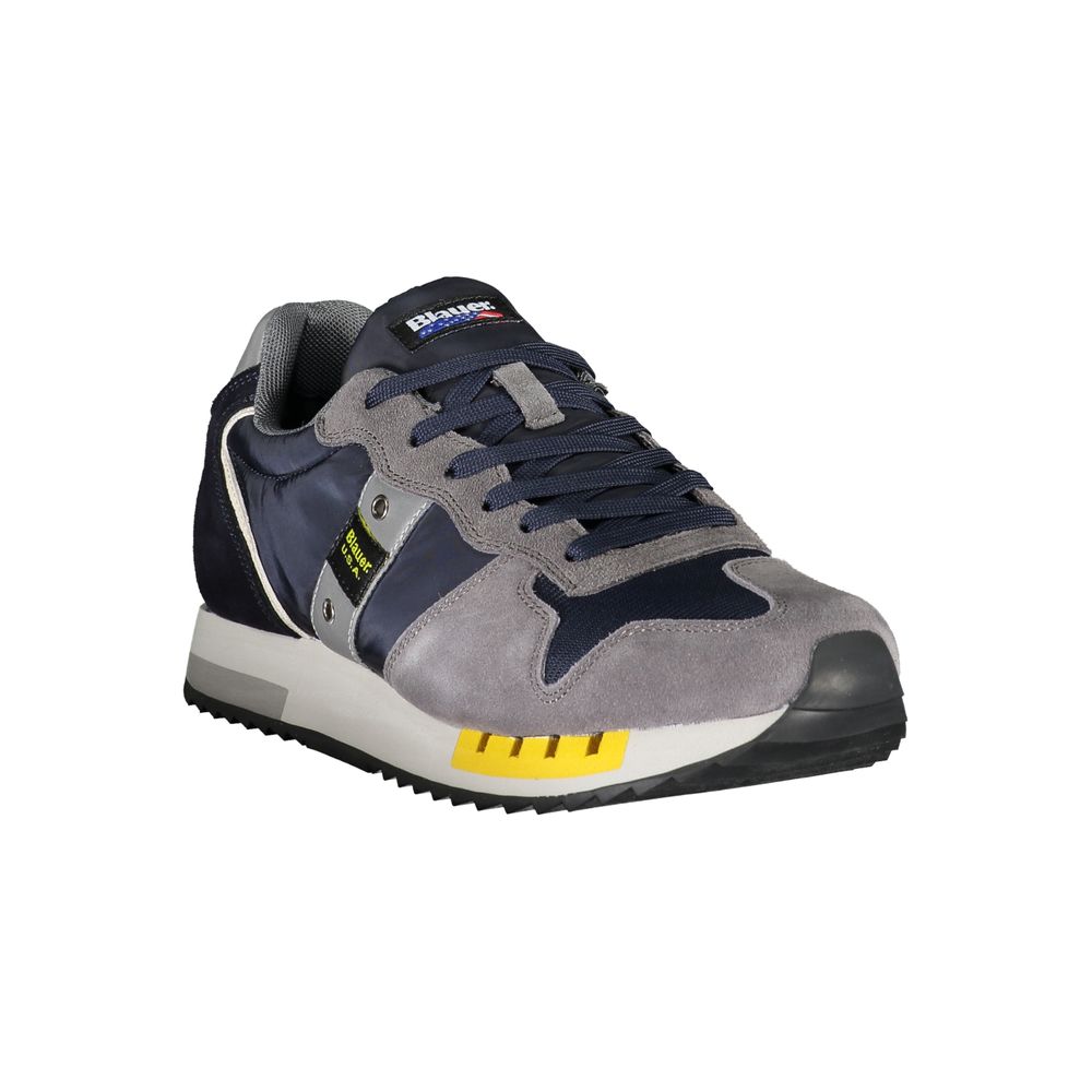 Blue Leather Men Sneaker - ventzia