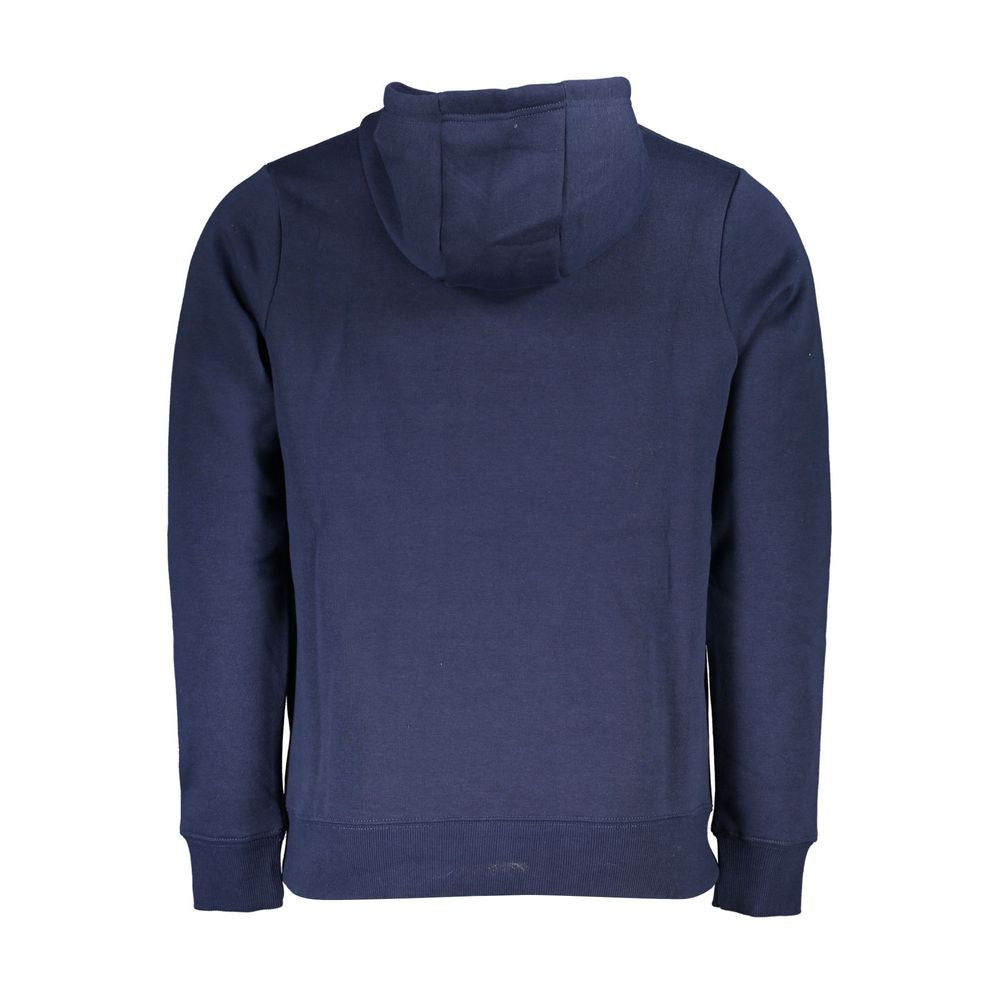 Blue Cotton Men's Sweatshirt with Hood - ventzia