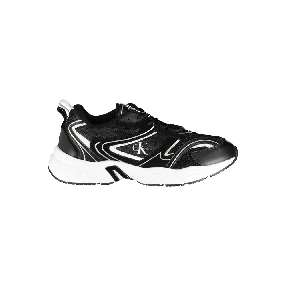 Black Polyurethane Men's Sneaker - ventzia