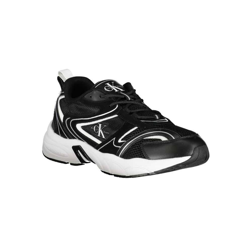 Black Polyurethane Men's Sneaker - ventzia