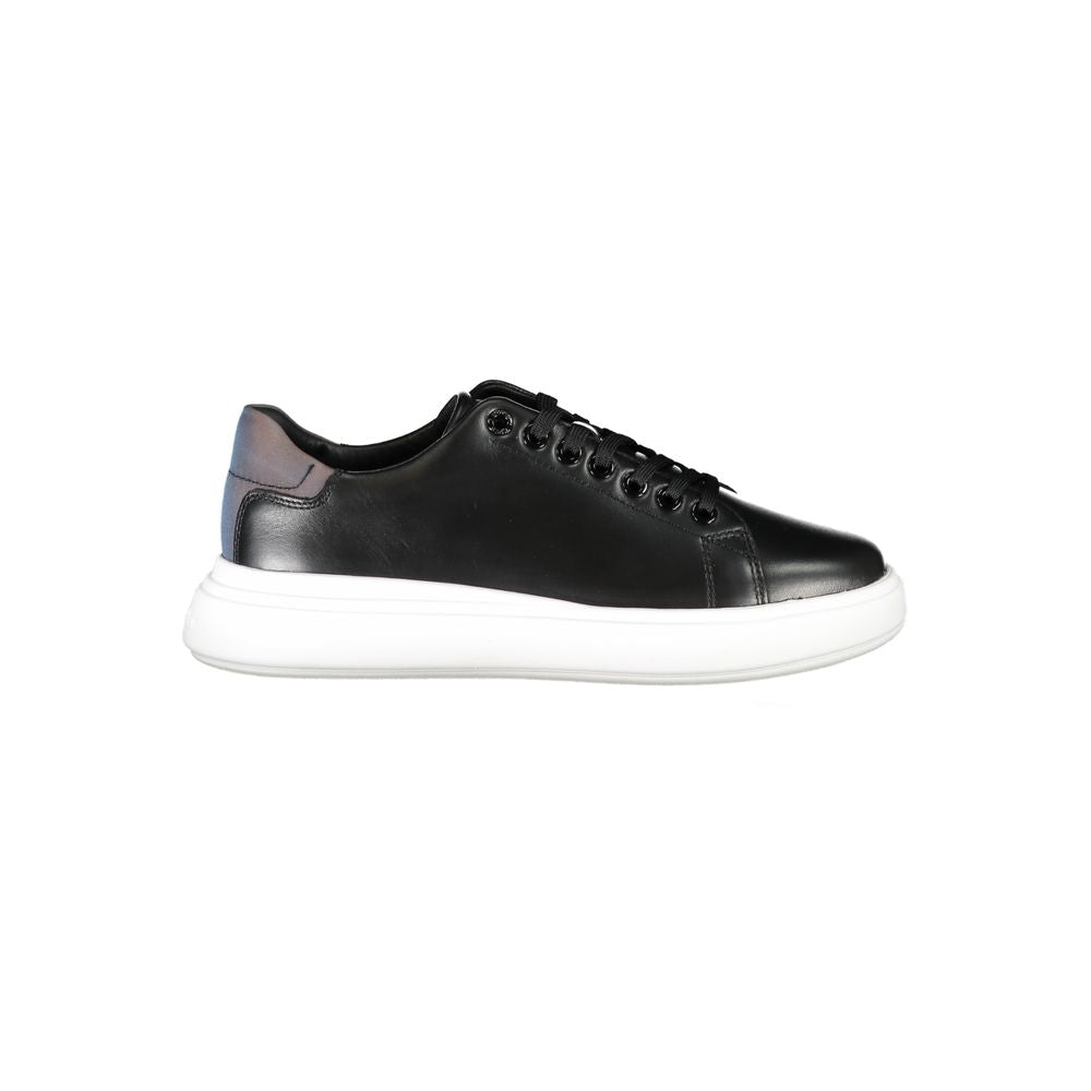Black Leather Women Sneaker - ventzia