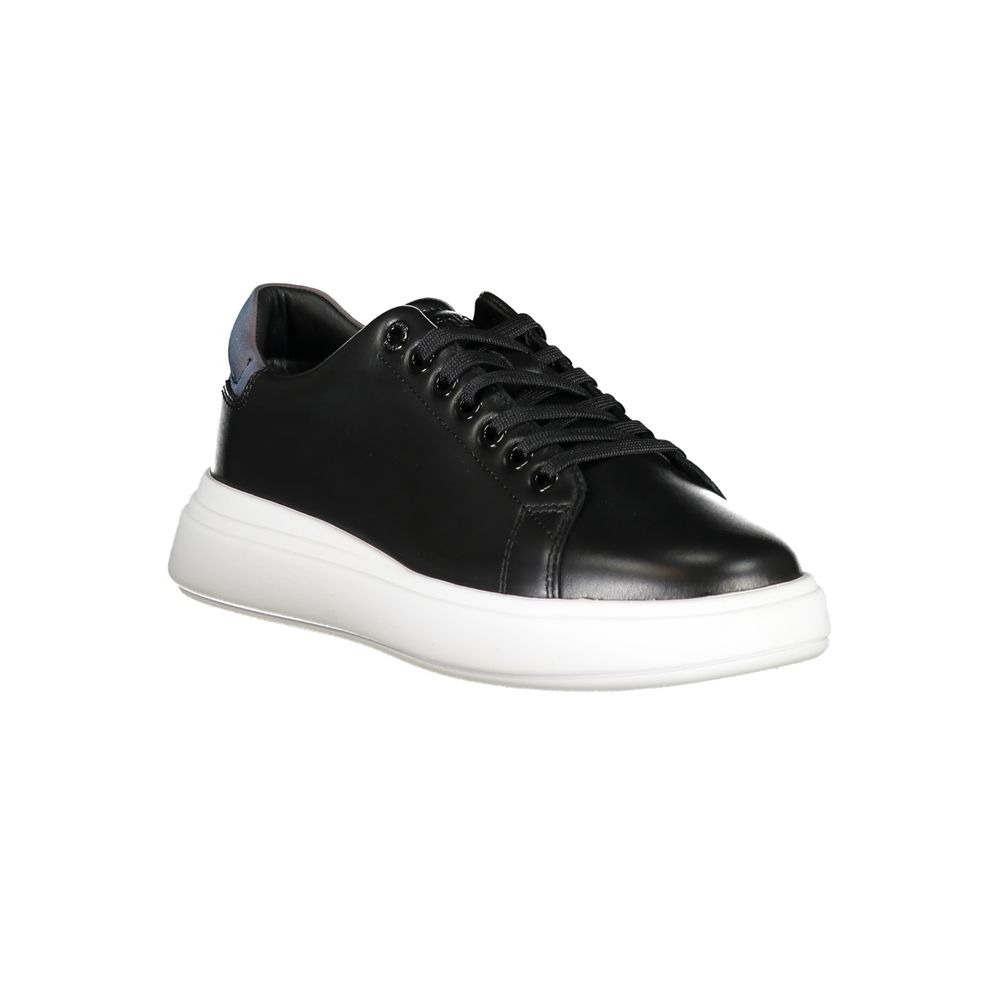 Black Leather Women Sneaker - ventzia