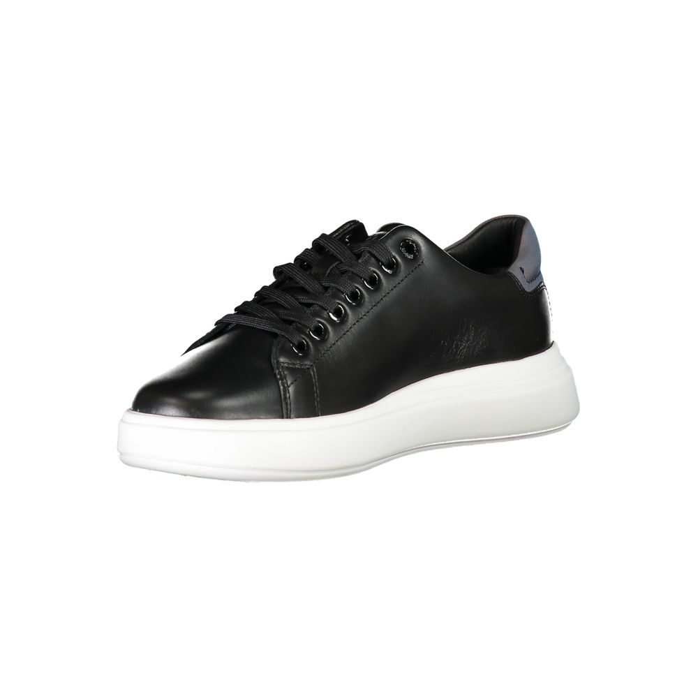 Black Leather Women Sneaker - ventzia
