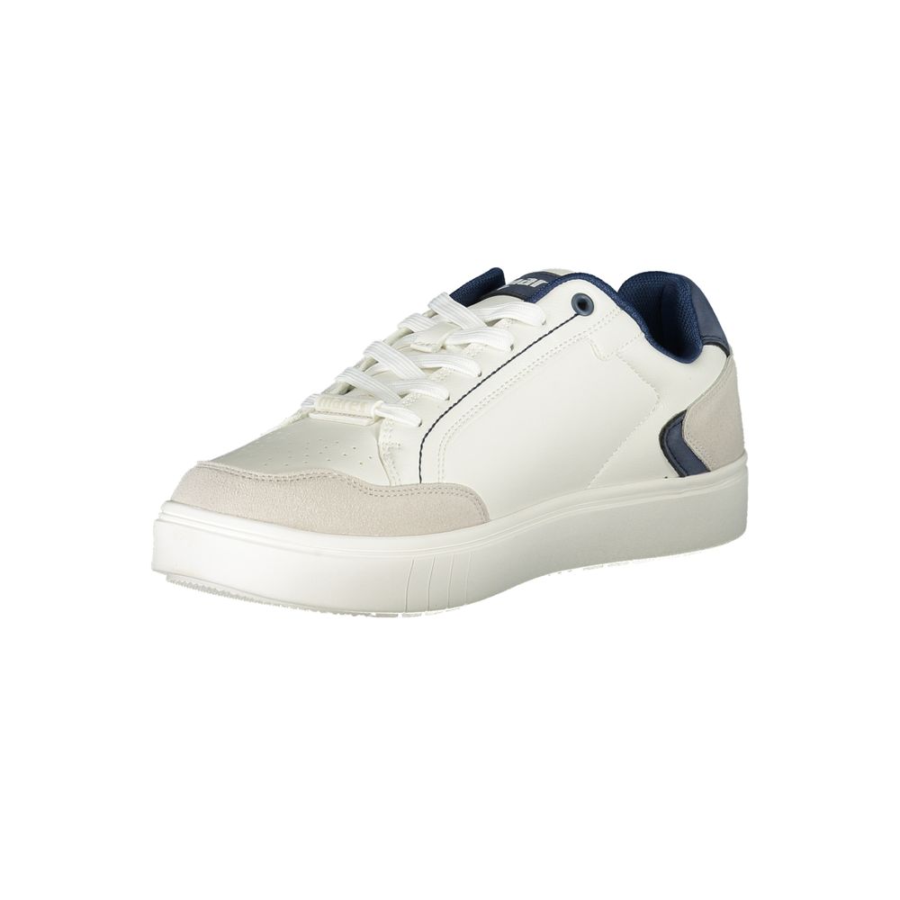 White Polyurethane Men Sneaker - ventzia