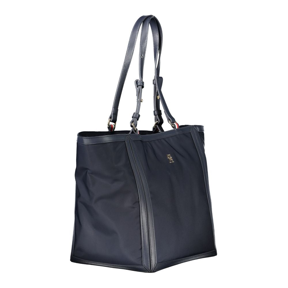 Blue Polyester Handbag - ventzia