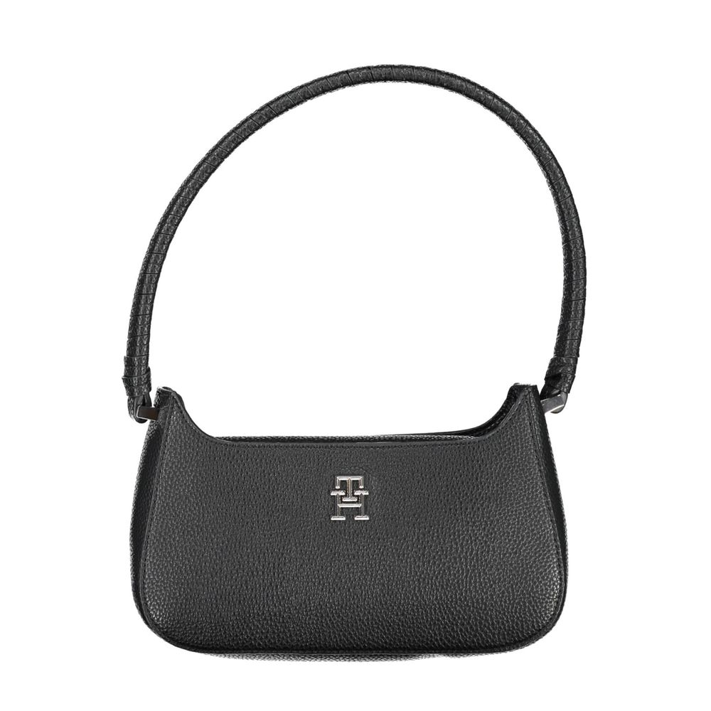 Black Polyurethane Women Handbag - ventzia