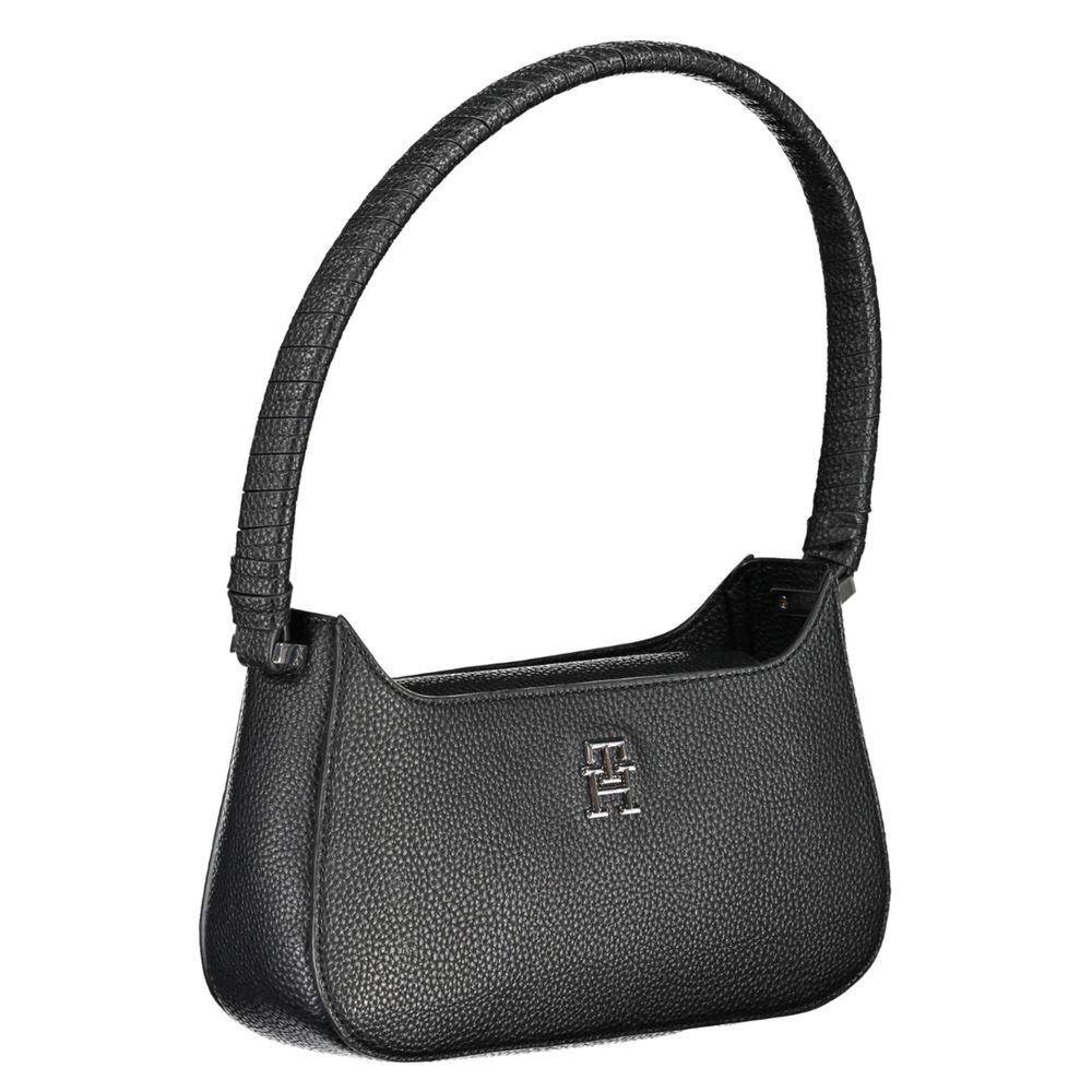 Black Polyurethane Women Handbag - ventzia