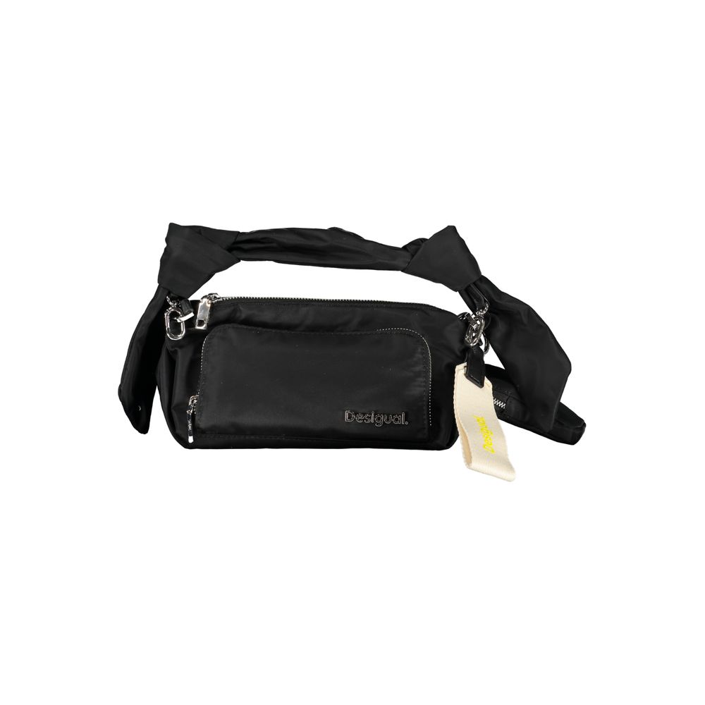 Black Polyester Handbag - ventzia