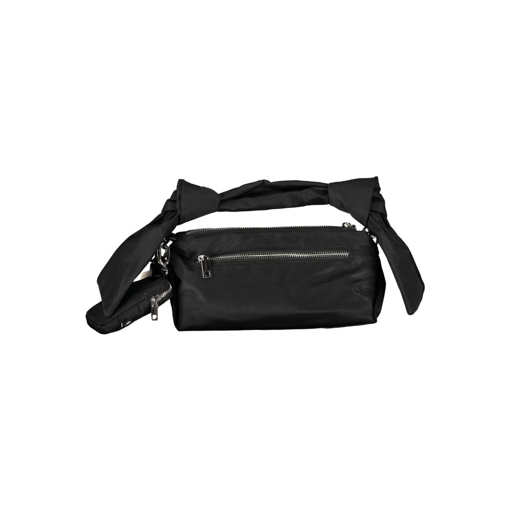Black Polyester Handbag - ventzia