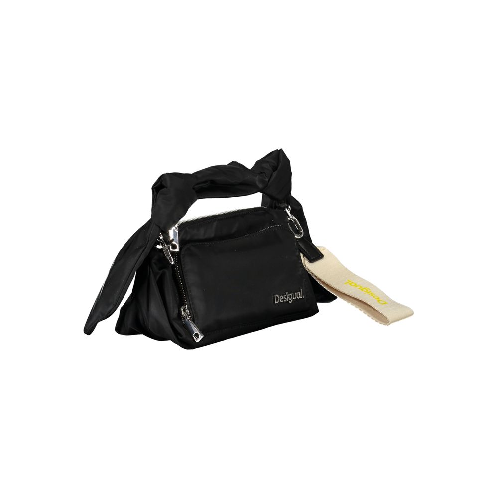 Black Polyester Handbag - ventzia