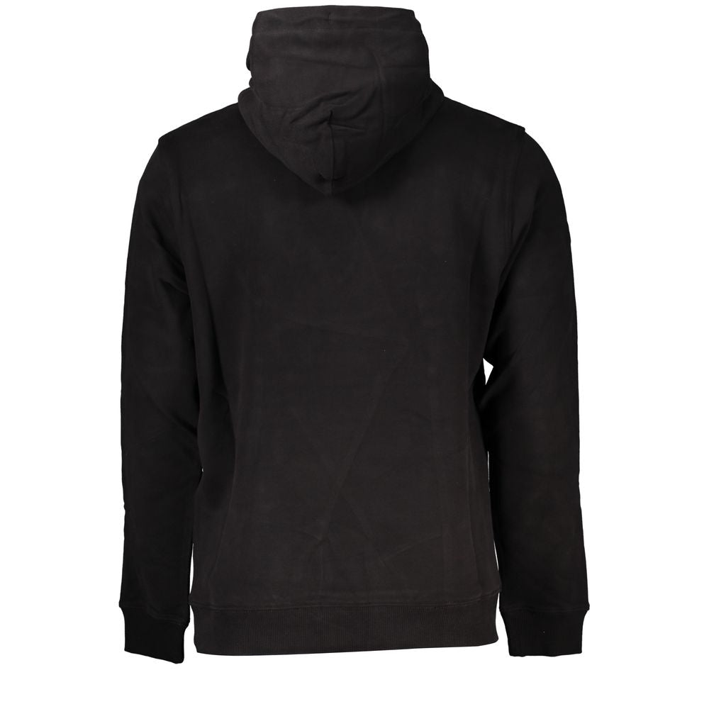Black Cotton Men Sweater with Hood - ventzia