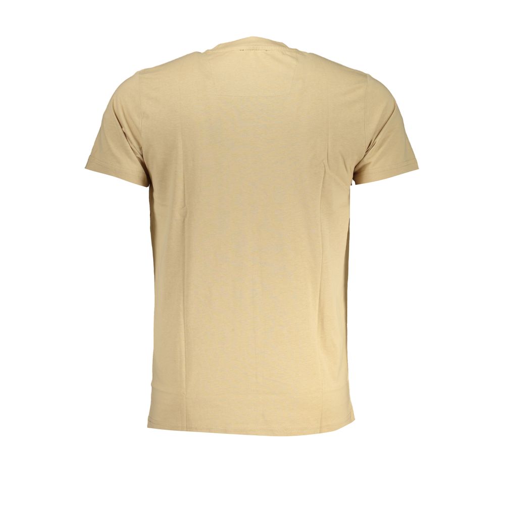 Beige Cotton Men T-Shirt - ventzia
