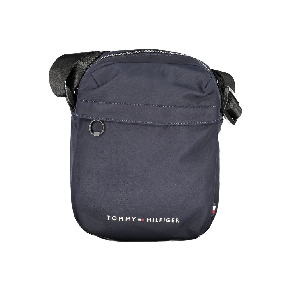 Blue Recycled Polyester Men Shoulder Bag - ventzia