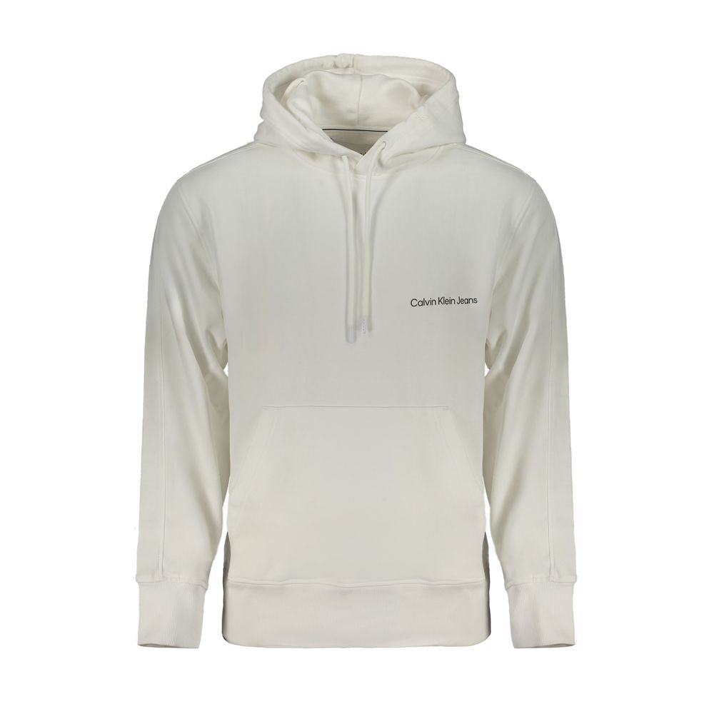 White Cotton Men's Hooded Sweatshirt - ventzia