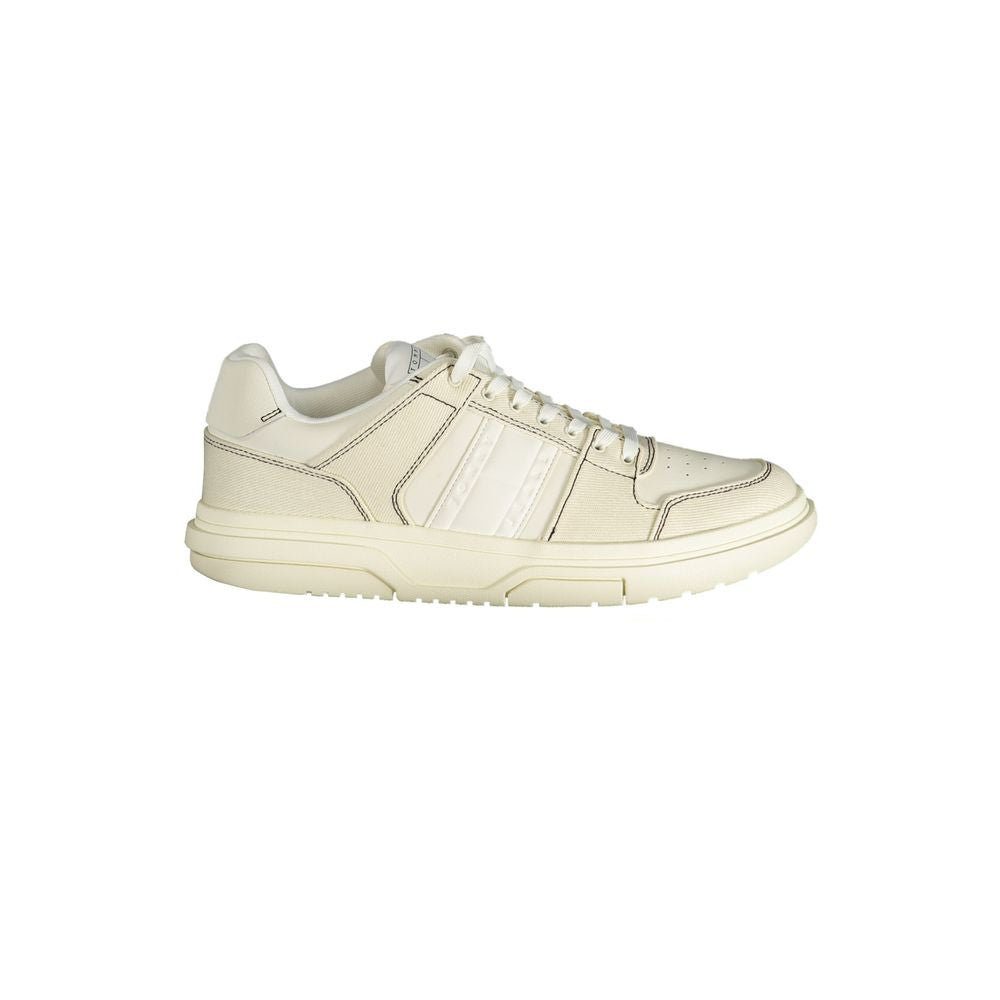 White Polyurethane Men Sneaker - ventzia