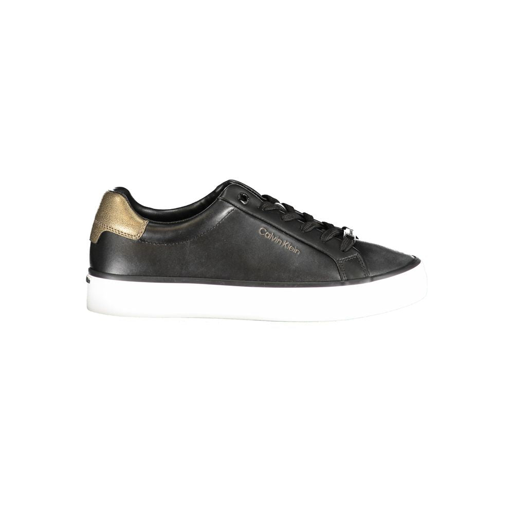 Black Leather Women Sneaker - ventzia