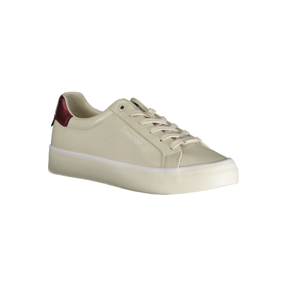 Beige Leather Women Sneaker - ventzia