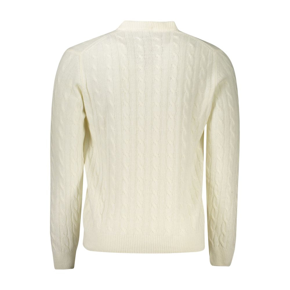 White Wool Men Sweater - ventzia