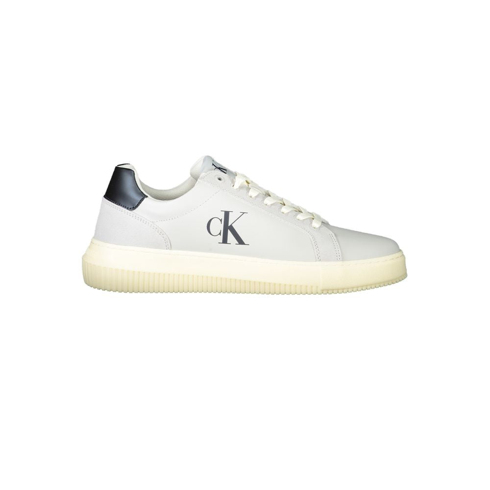 White Polyurethane Men's Sneaker - ventzia
