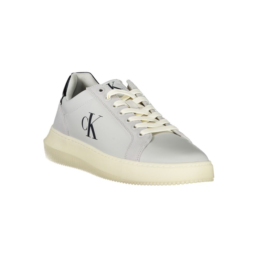 White Polyurethane Men's Sneaker - ventzia