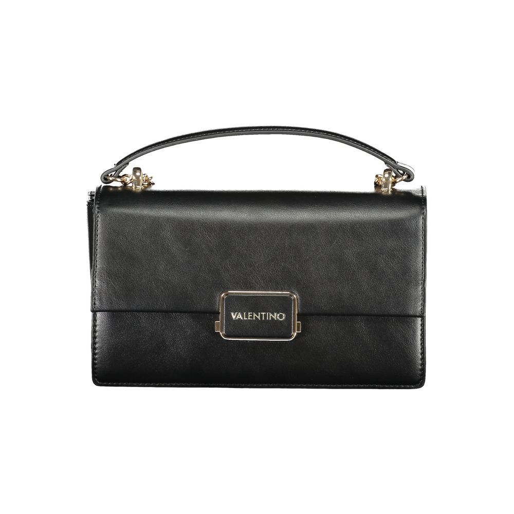 Black Polyurethane Women Shoulder Bag - ventzia