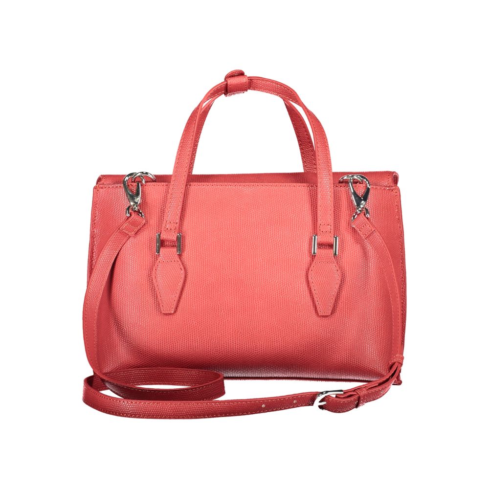 Red Polyurethane Women Handbag - ventzia