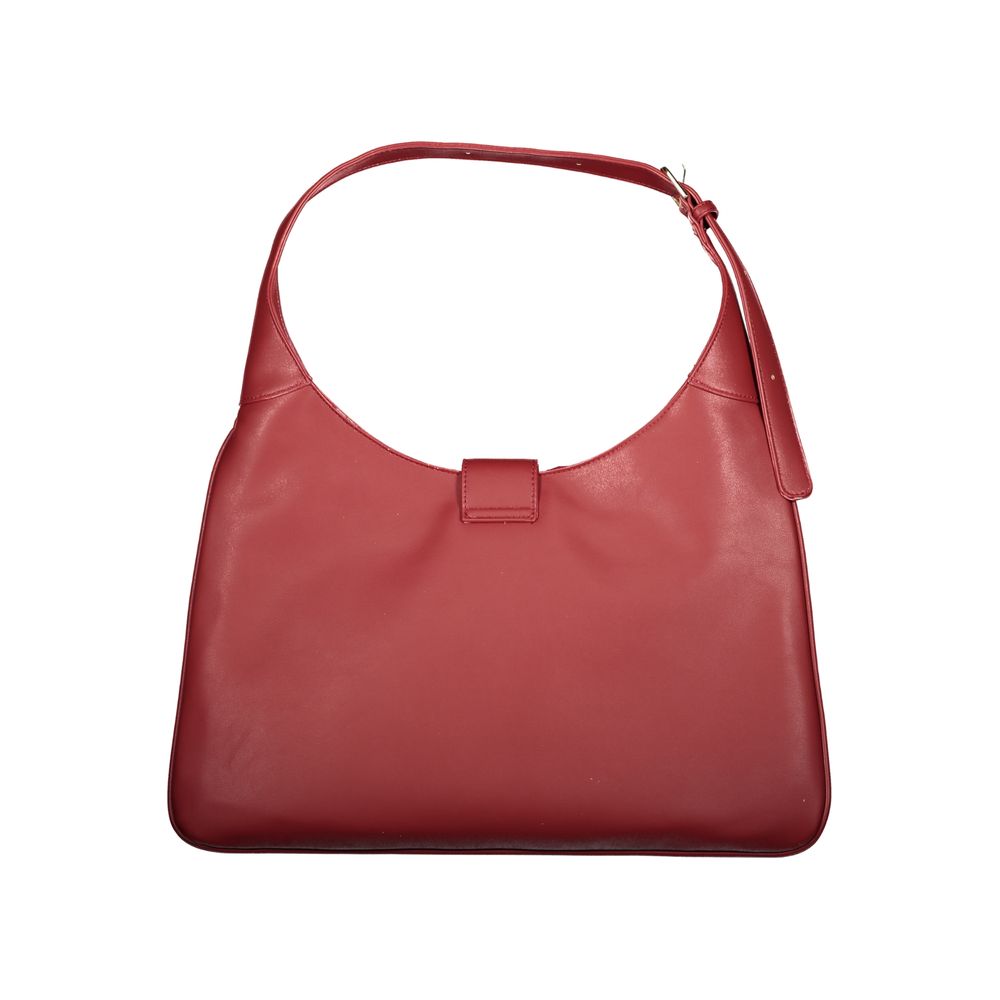 Red Polyurethane Women Handbag - ventzia