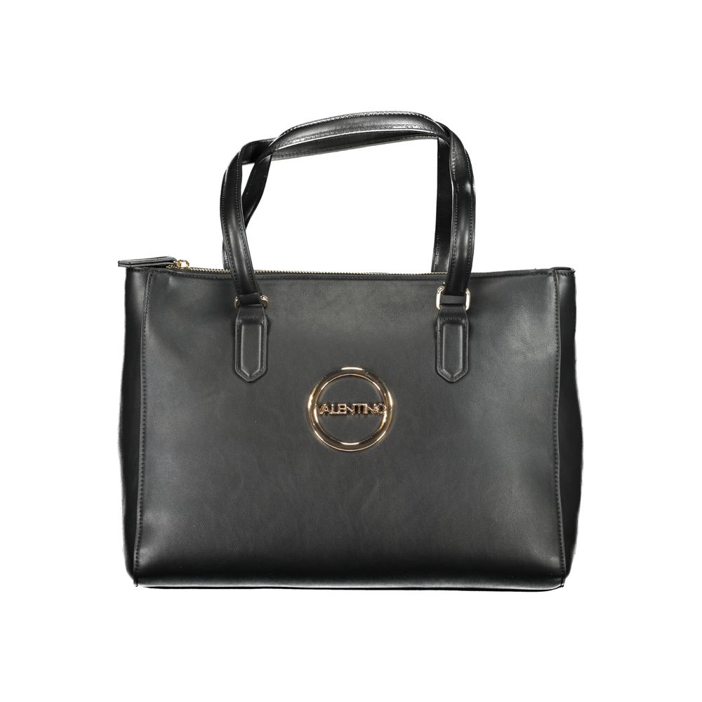 Black Polyurethane Women Handbag - ventzia