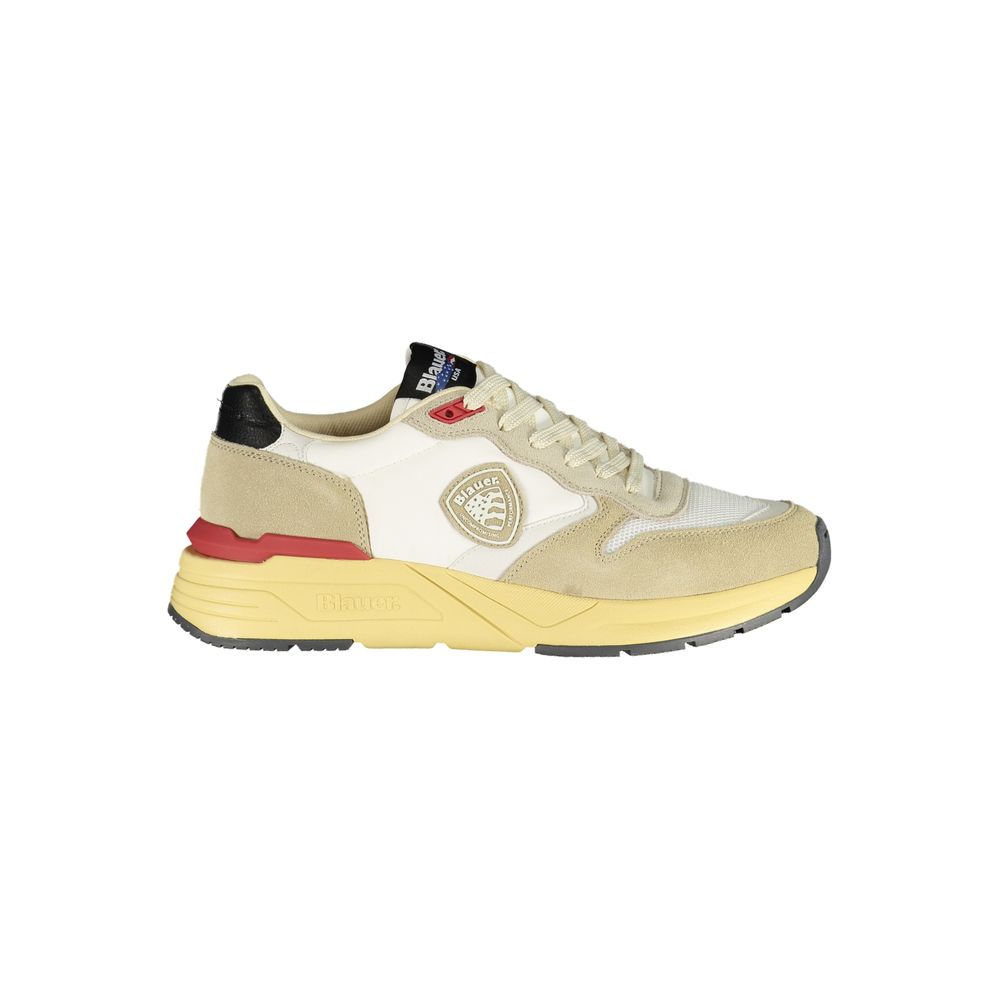 Beige Polyurethane Men Sneaker - ventzia