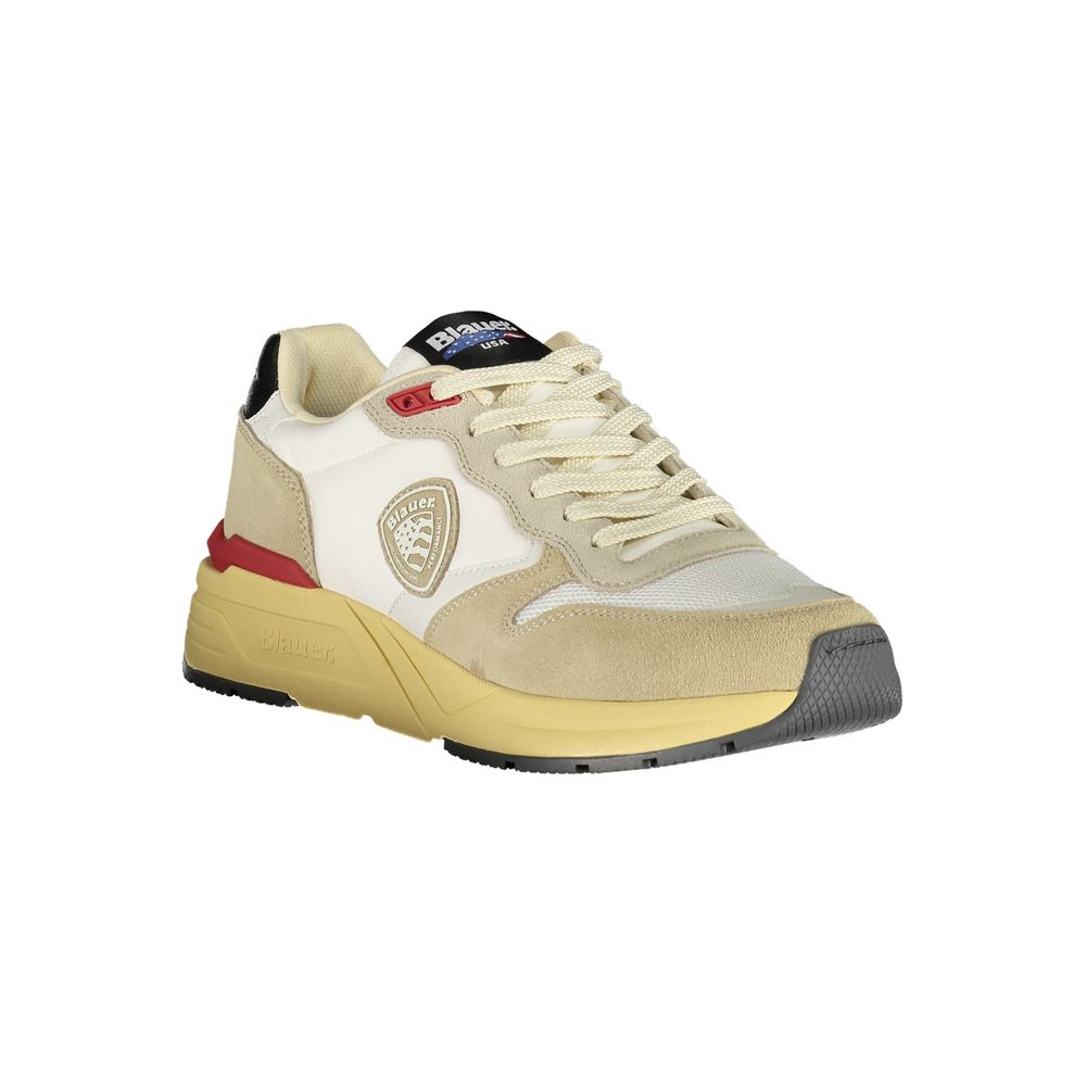 Beige Polyurethane Men Sneaker - ventzia