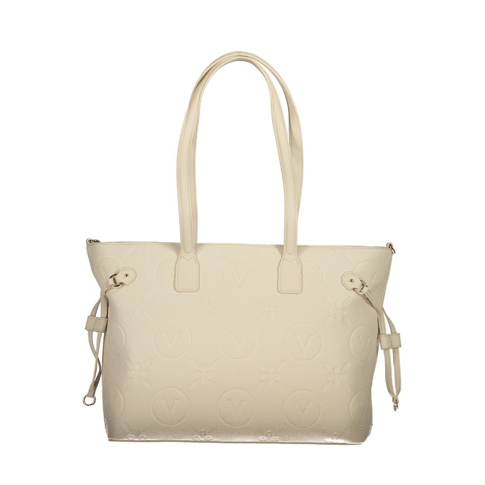 Beige Polyurethane Women's Handbag - ventzia