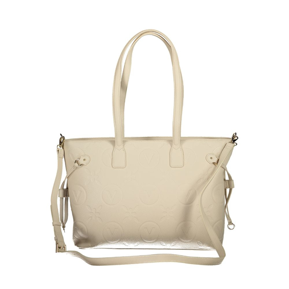 Beige Polyurethane Women's Handbag - ventzia