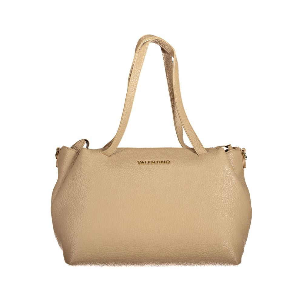 Beige Polyurethane Women Handbag - ventzia