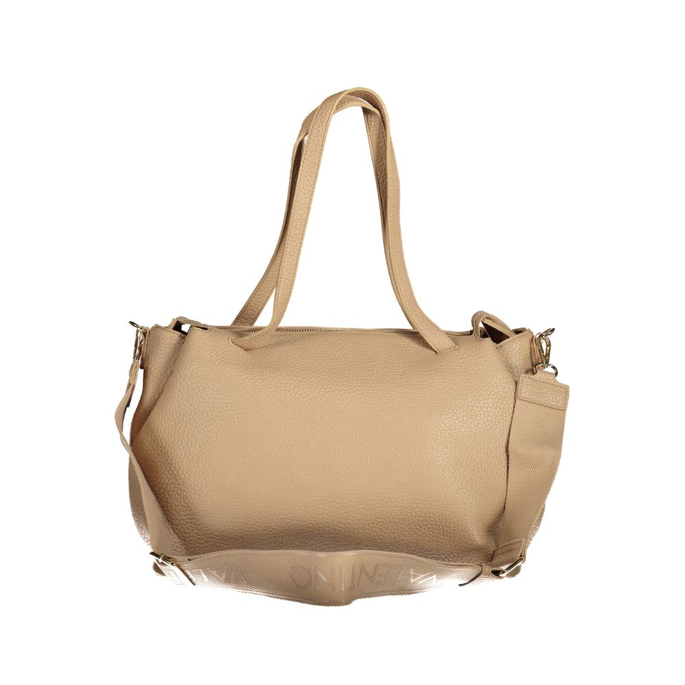 Beige Polyurethane Women Handbag - ventzia