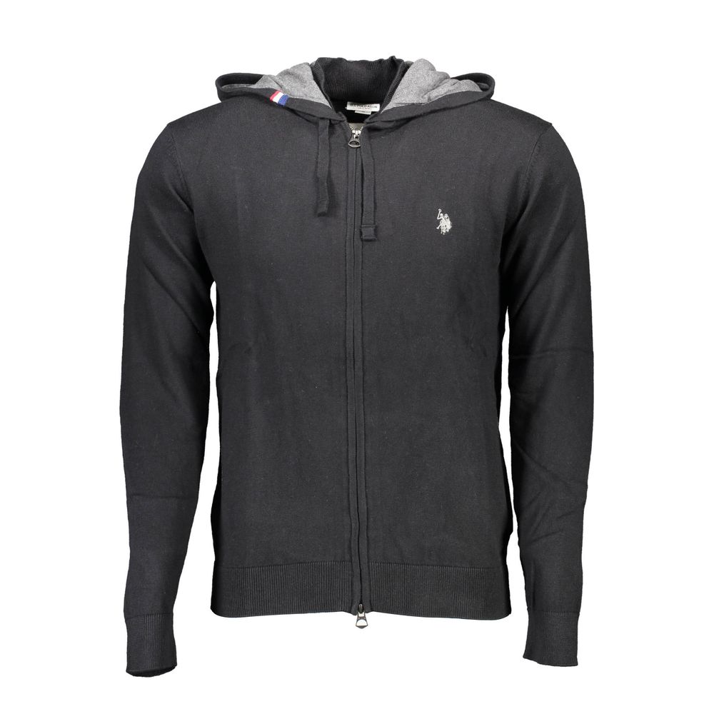 Black Cotton Men Cardigan - ventzia