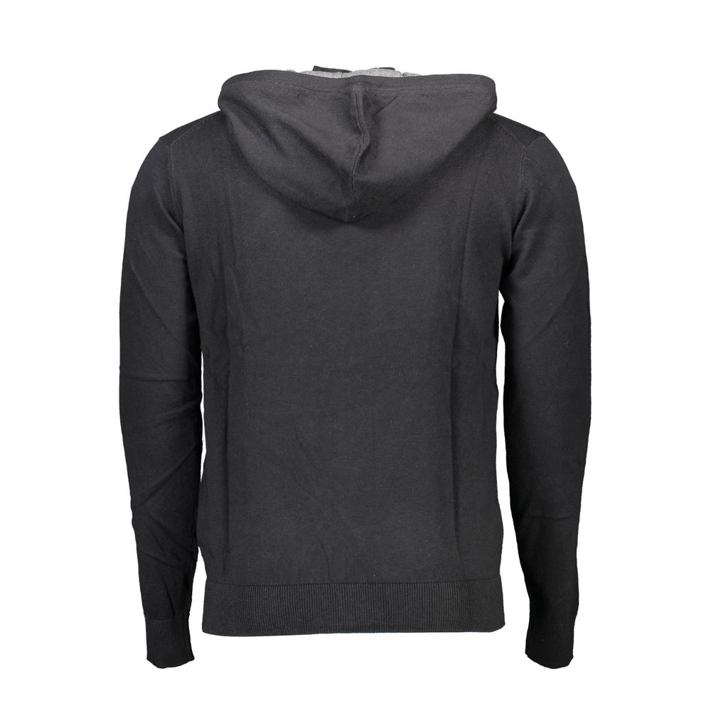 Black Cotton Men Cardigan - ventzia