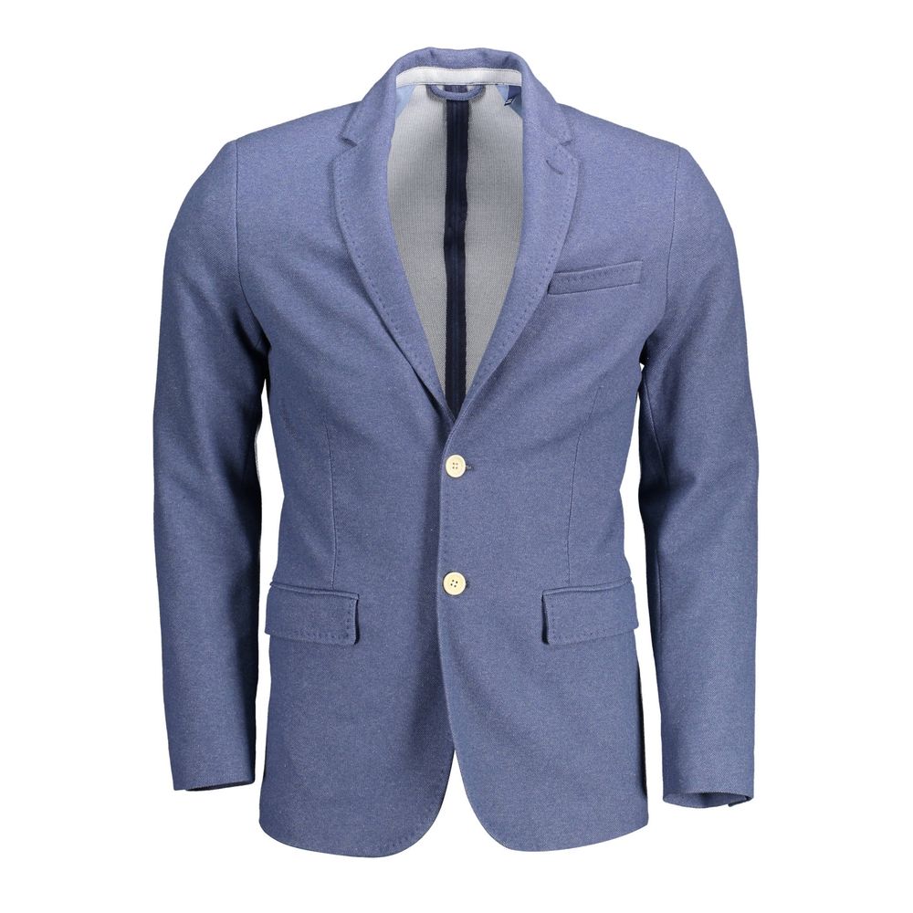 Blue Polyester Men's Jacket - ventzia