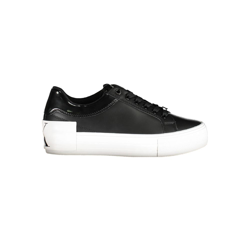 Black Leather Women Sneaker - ventzia