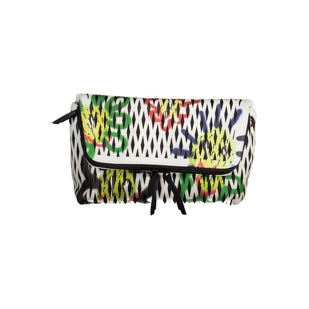 White Polyurethane Women Handbag - ventzia