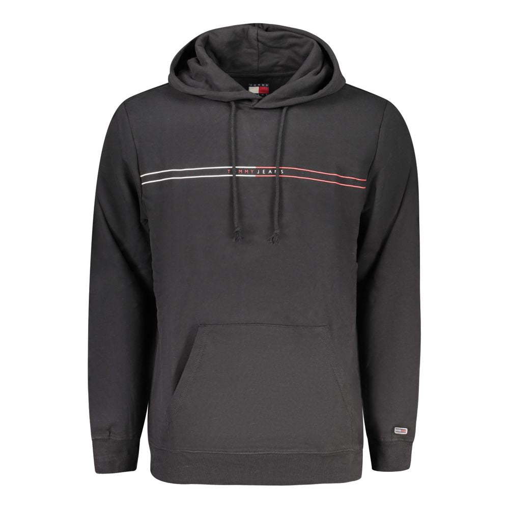 "Black Cotton Men's Hoodie" - ventzia