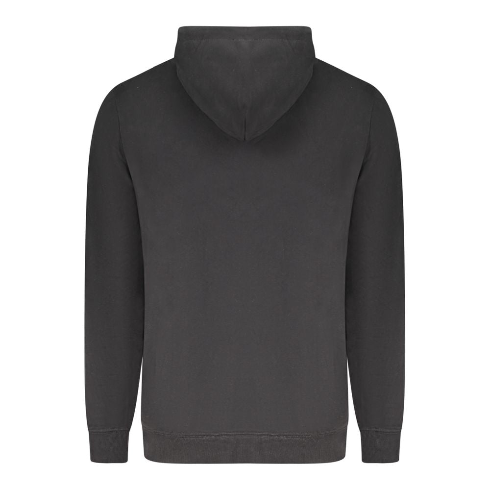 "Black Cotton Men's Hoodie" - ventzia